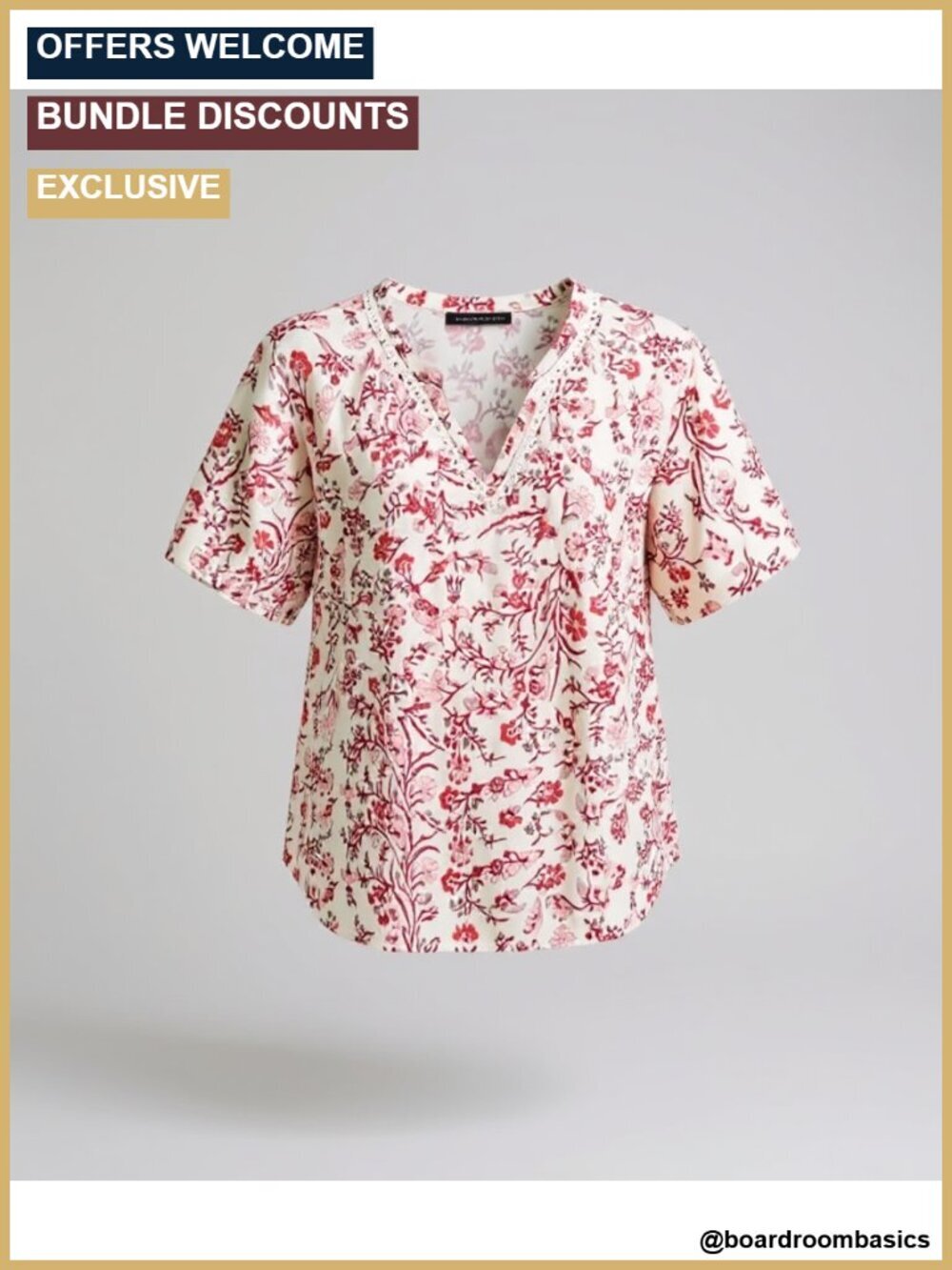 Boho V-Neck Short Sleeve Blouse Tie Front Flowy Peasant Top